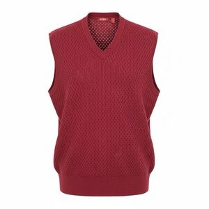IZOD Red Waffle‎ Sweater Vest Mens L Preppy 80s/90s Tennisprep Grandpacore